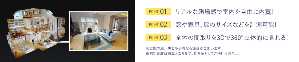 リアルな臨場感で室内を自由に内覧,3D Walk Through,3Dウォークスルー