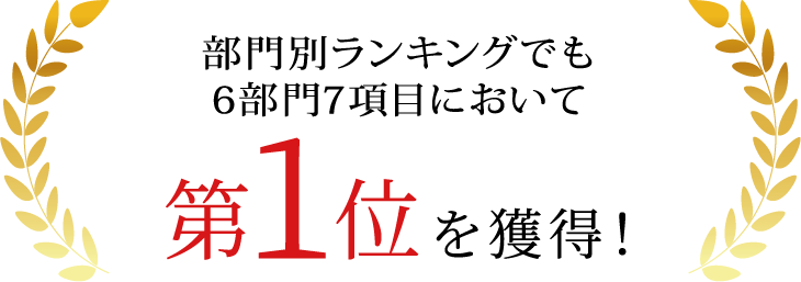 部門別ランキングでも7部門9項目において1位を獲得