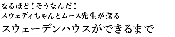 なるほど！そうなんだ！スウェディちゃんとムース先生が探る スウェーデンハウスができるまで