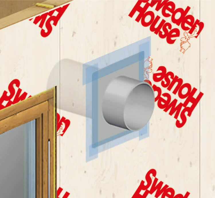 ダクトに「気密施工」